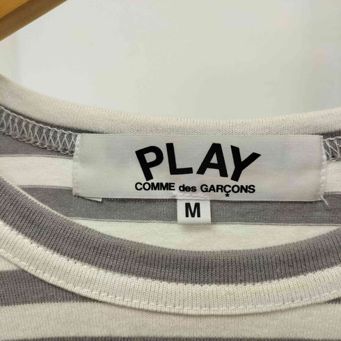 プレイコムデギャルソン PLAY COMME des GARCONS ミニハートワッペン クルーネックボーダー長袖カットソー レディース JPN:M